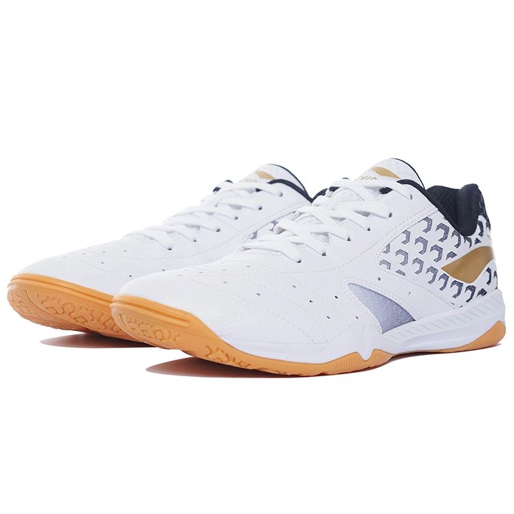 Li Ning Fabric Synthetic Leather Shock Absorbing Non-Slip Wear-Resistant Breathable Low-Top Training Shoes Unisex Sneakers White Black APPS001-1