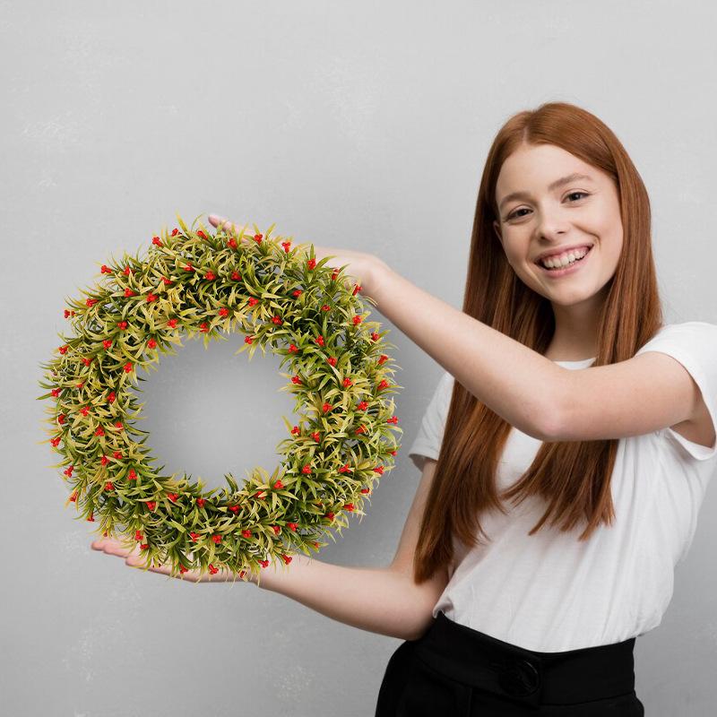 Spring Simulated Berry Wreath Simulated Flower Shopping Mall Window Decoration Outdoor Courtyard Door Hanging