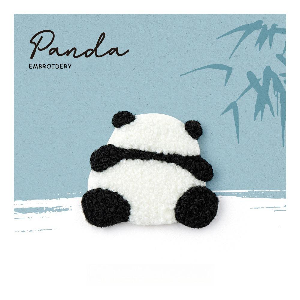 Cartoon Embroidery Panda Pin Exquisite Cloth Badge Creative Panda Brooch  Clothing Accessory