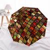 Mosaic Tiles Themed Automatic Opening and Closing Umbrella, Brightly Colored 8-rib Portable Umbrella, Suitable for Men and Women, A Perfect