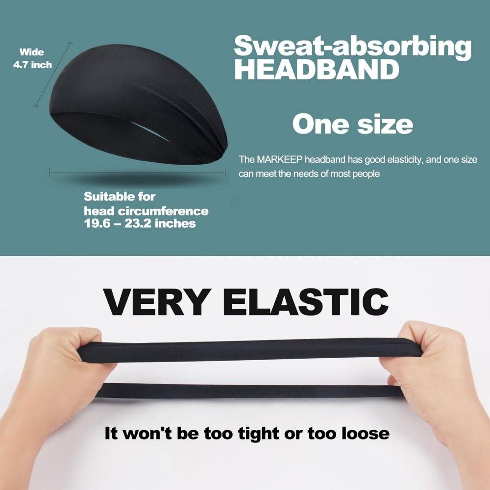 Quick-Dry Stretchy Sweatband Non Slip Men‘s Sports Hairband Workout Headbands for Men Football