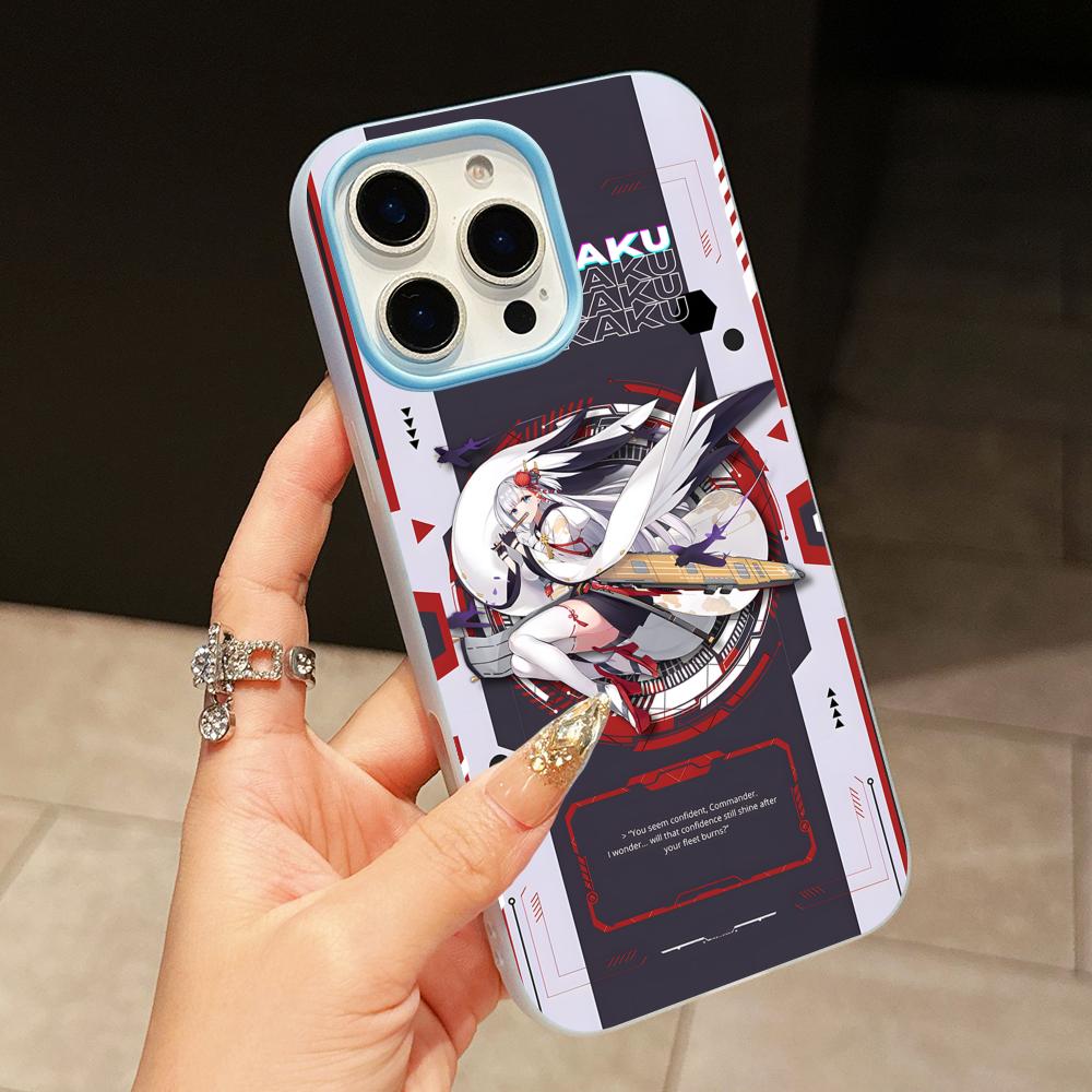

Azur Lane Shoukaku Phone Case for iPhone 17 16 15 14 13 12 11 Air Pro Max Plus Jelly Double layer Light Blue Cover iPhone 12 Pro