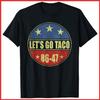Taco Funny Let's Go Taco Retro Button Black Cotton T-Shirt S-5XL