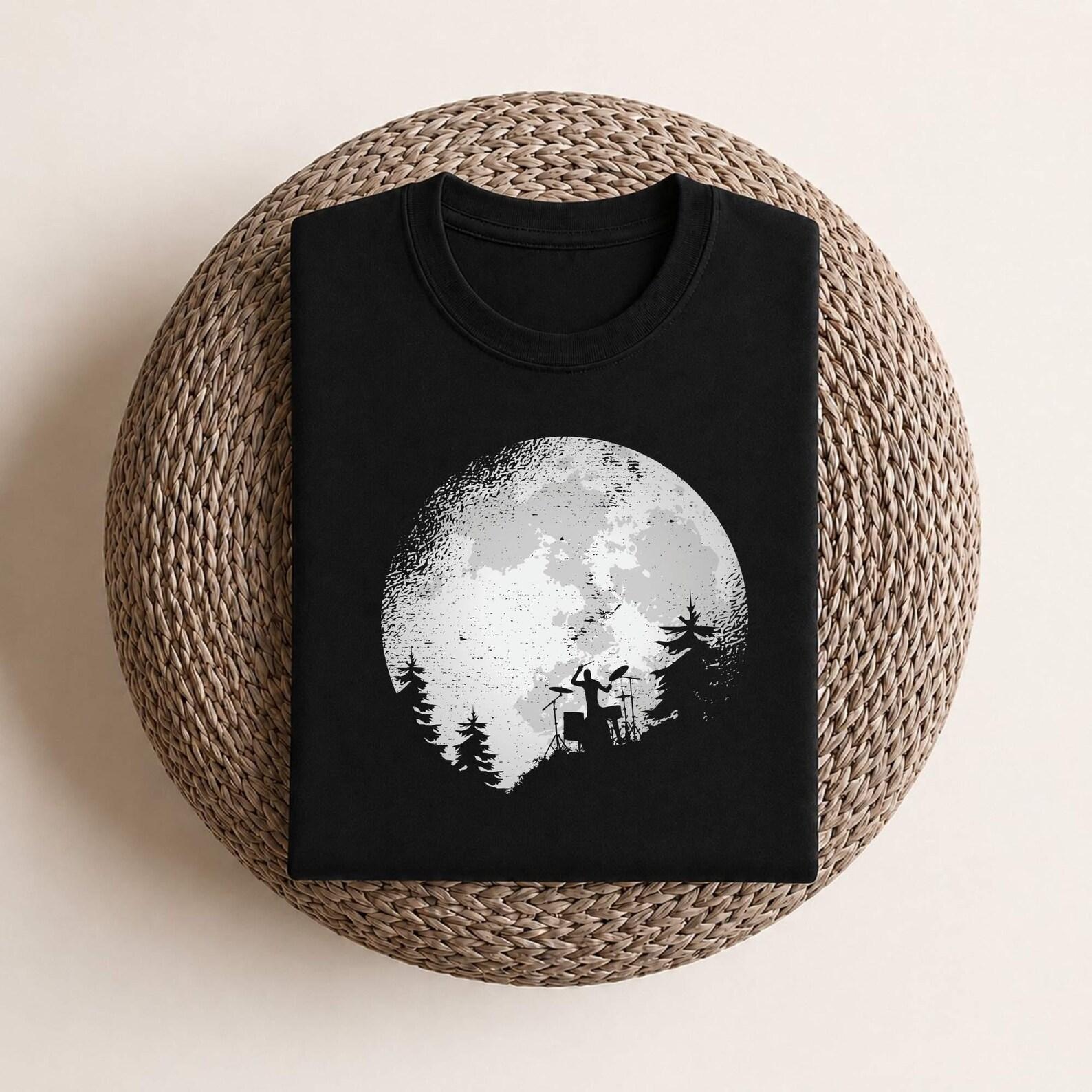 Drum Shirt Full Moon Instrument Gift for Drummers - Premium T-shirt 4XL