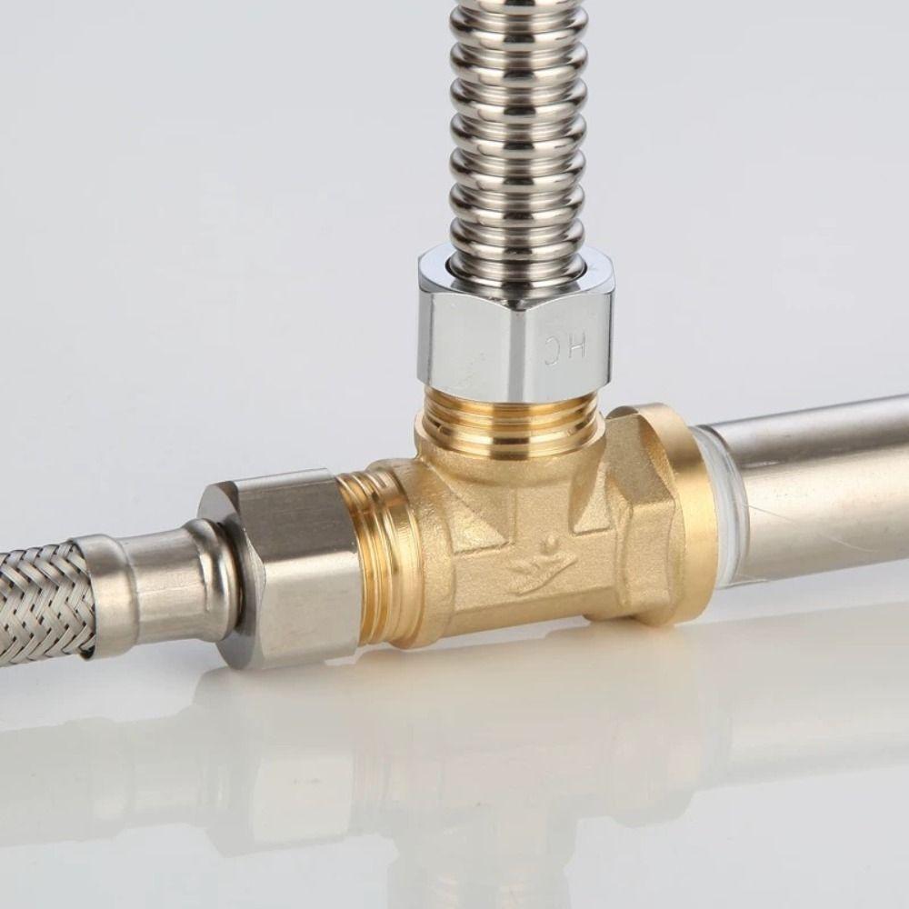 New 1/2 BSP Pneumatic Plumbing Connector Tee Type Male/Female Thread Brass Pipe Fitting Copper Fittings