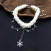 Tassel Snowflake Rhinestone Necklace Santa Claus Xmas Clavicle Chain Christmas Plush Choker  Winter