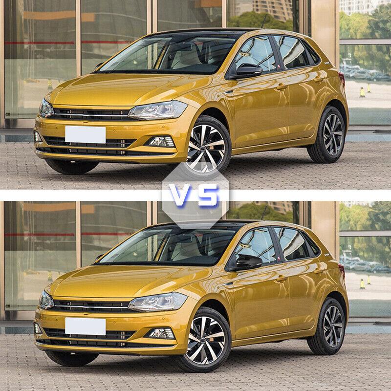 For Volkswagen VW POLO 2018- Car Rearview Side Mirror Cover Sticker Wing Cap Exterior Door Rear View Case Trim Carbon Fiber