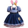 Girls Judy Bunny Police Officer Dress Zootopia 2 Bunny Costume for Kids Cosplay Dress With Accessories Fancy Outfits