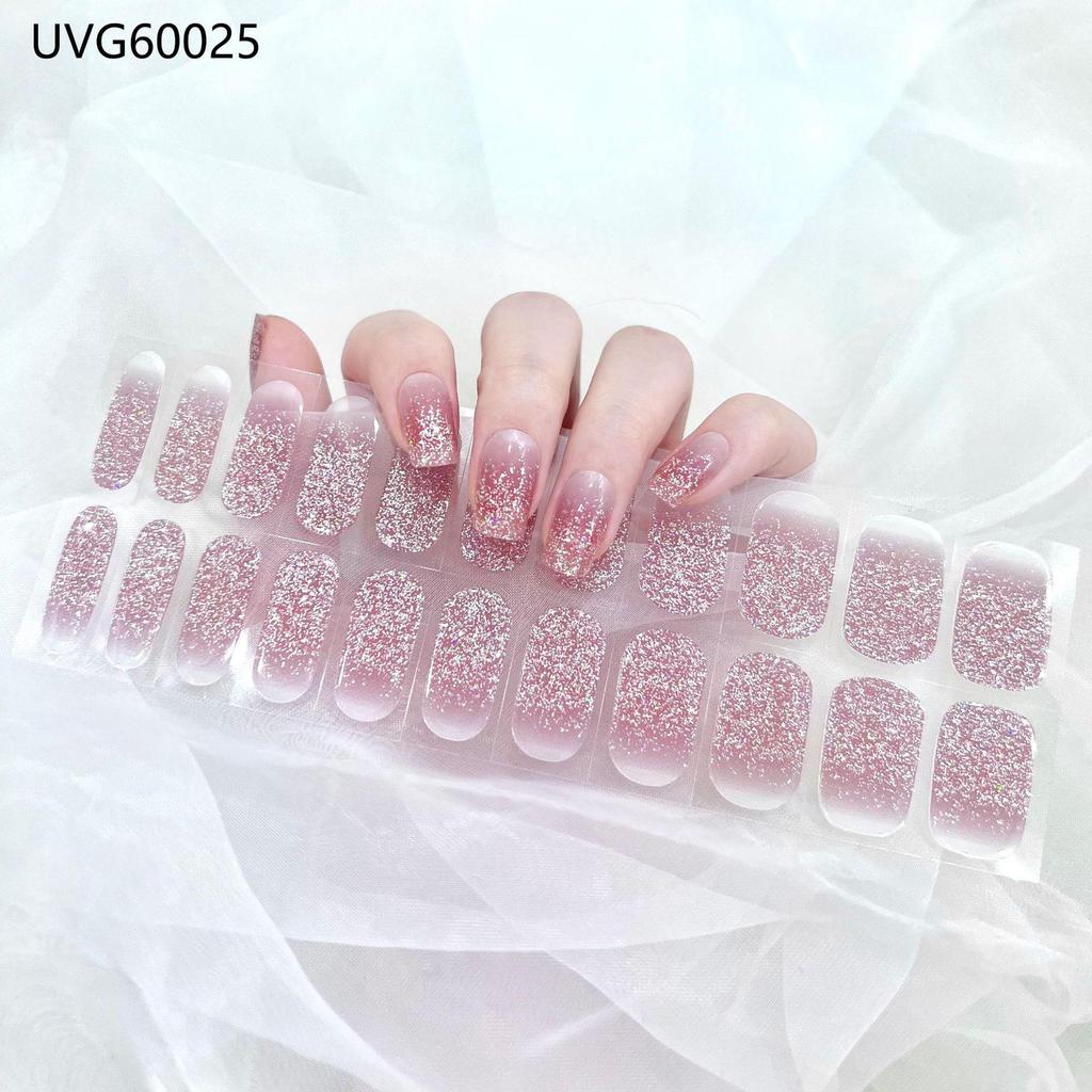 Transparent Nude UV Gel Nail Art Stickers: Semi-Cured, Semi-Baked Manicure Sheets