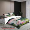 Softville Cozy Town 3PC Bedding Sets Lop Rabbit Reading Under Mushroom Pint Duvet Cover No Filling Cartoon Style Queen King Size