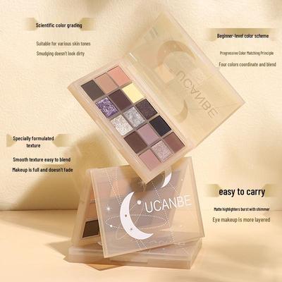 UCANBE Fallen Play: Palette d'ombres à paupières métalliques 15 couleurs - Pigmentée, Longue tenue, Parfaite pour le Smoky Eye et les débutants