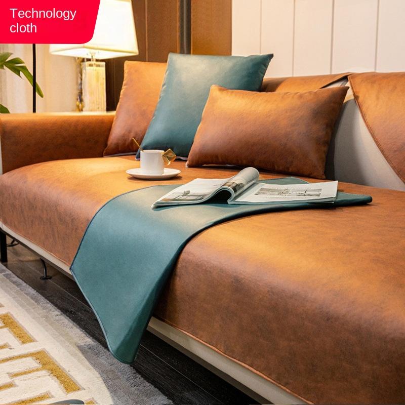 

Кожаная антипригарная меховая подушка для дивана, универсальный водонепроницаемый и устойчивый к кошачьим царапинам чехол для дивана из технической ткани для всех сезонов 70*180cm