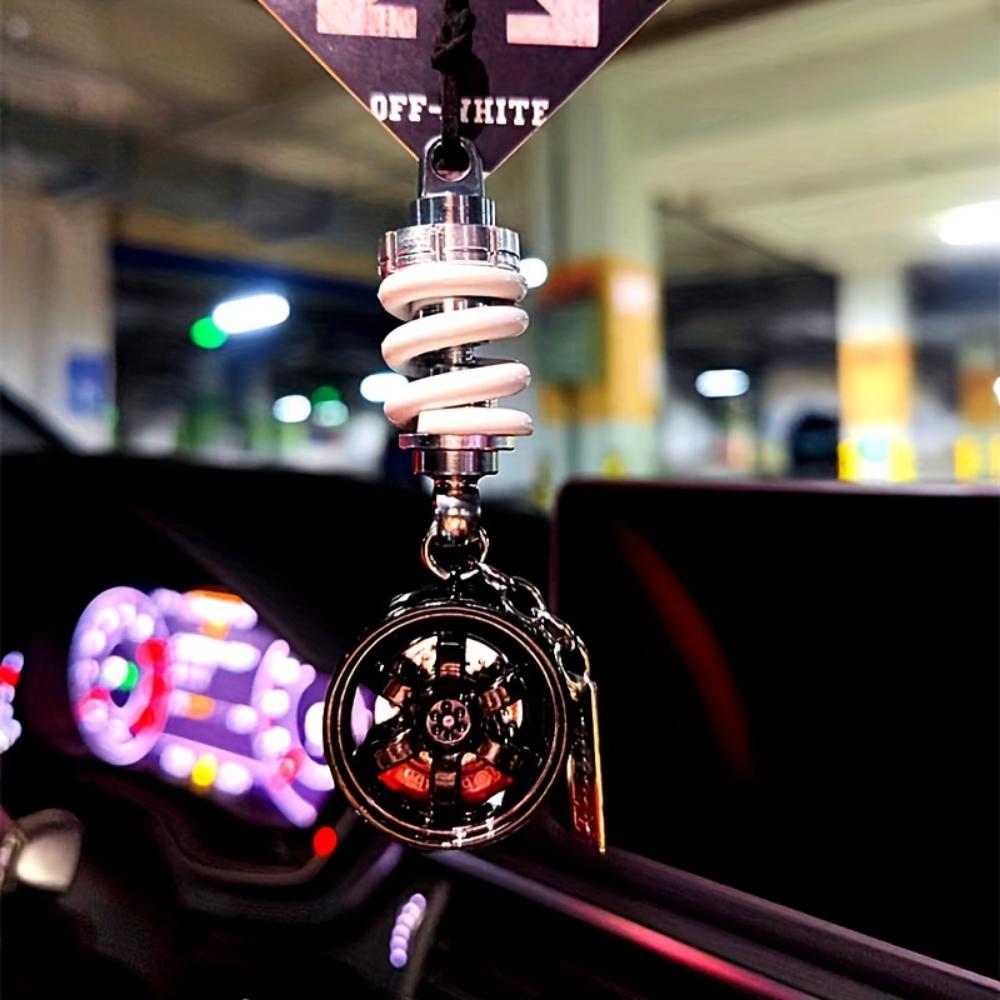 

Модификация автомобиля ступица колеса металлический ключ подвеска персонализированный амортизатор сплав автомобиль ювелирные изделия мужской брелок ювелирные изделия