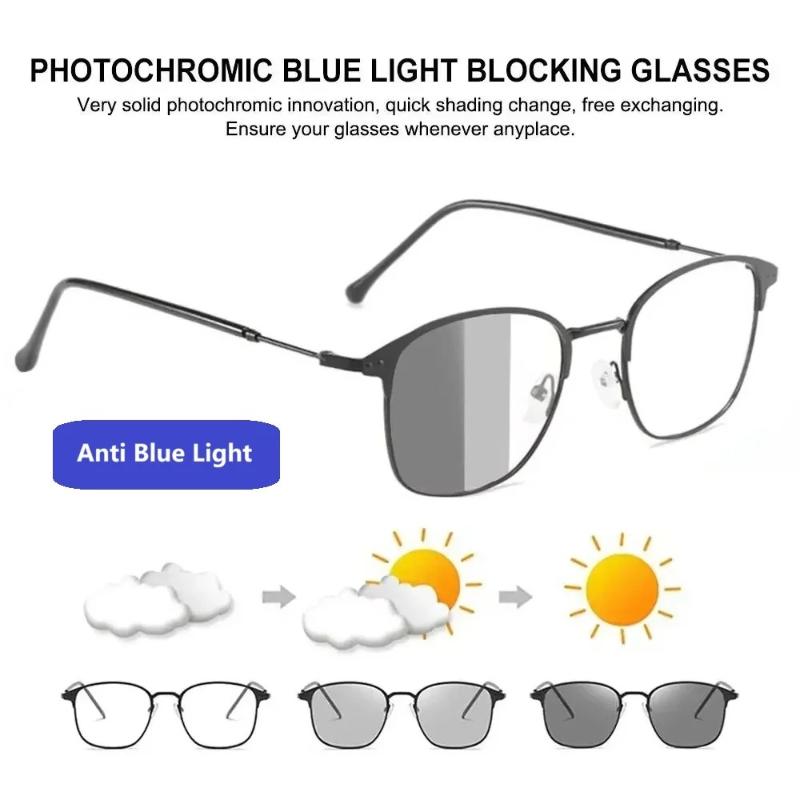 Photochromic Polarized Sunglasses Classic Anti Blue Light Blocking Sun Glasses for Men and Women Change Color Driving Eyewear