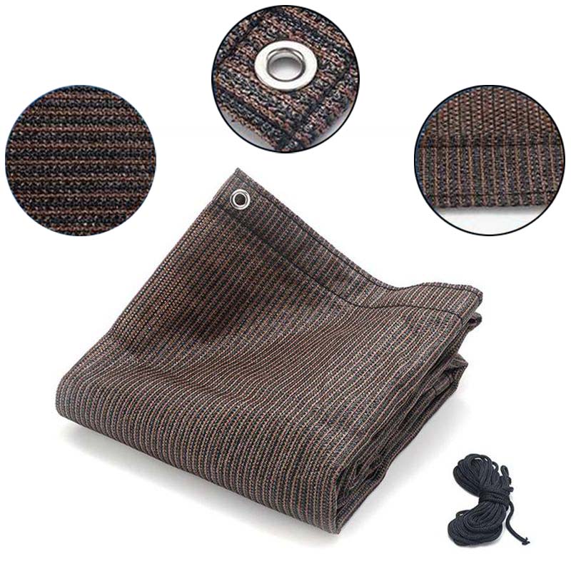 Outdoor Sunshade Net Garden Terrace Sunshade Cloth Brown HDPE Camping Shade Sail UV Protection 95% Shading Net Store Sun Cover