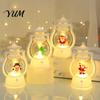 Holiday Gift for Children Christmas Lantern Night Light, Retro Santa/Snowman/Tree Handheld Oil Lamp with Festive Party Decoration Warm LED,