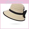Summer Straw Hat For Women With Butterfly Knot Large Brim Sun Protection For Outdoor Travel