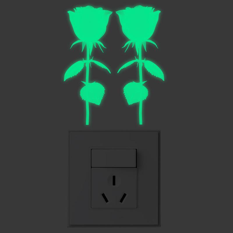 Luminous Five-Pointed Star Wall Stickers for Bedroom and Living Room, Creative Fluorescent Switch Animal Decals.