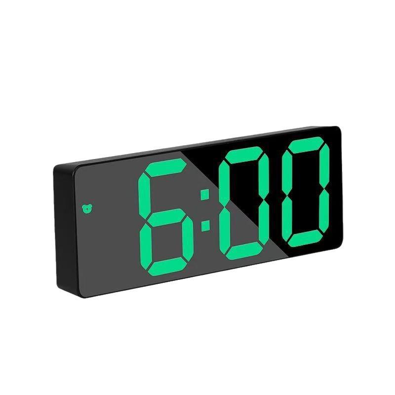 Electronic Mirror Alarm Clock Fashionable Student Dormitory Silent Clock European Creative Multi Functional Wake Up Home Table Setting Clock