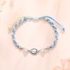 Handwoven Couple Bracelet With Cat Dog Charms Minimalist Chinese Style Friendship Wristband Women Men Trendy Student Accessory