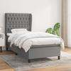 Maison Exclusive - Slatted Bed Base with Mattress Dark Grey 90x200 Cm Fabric