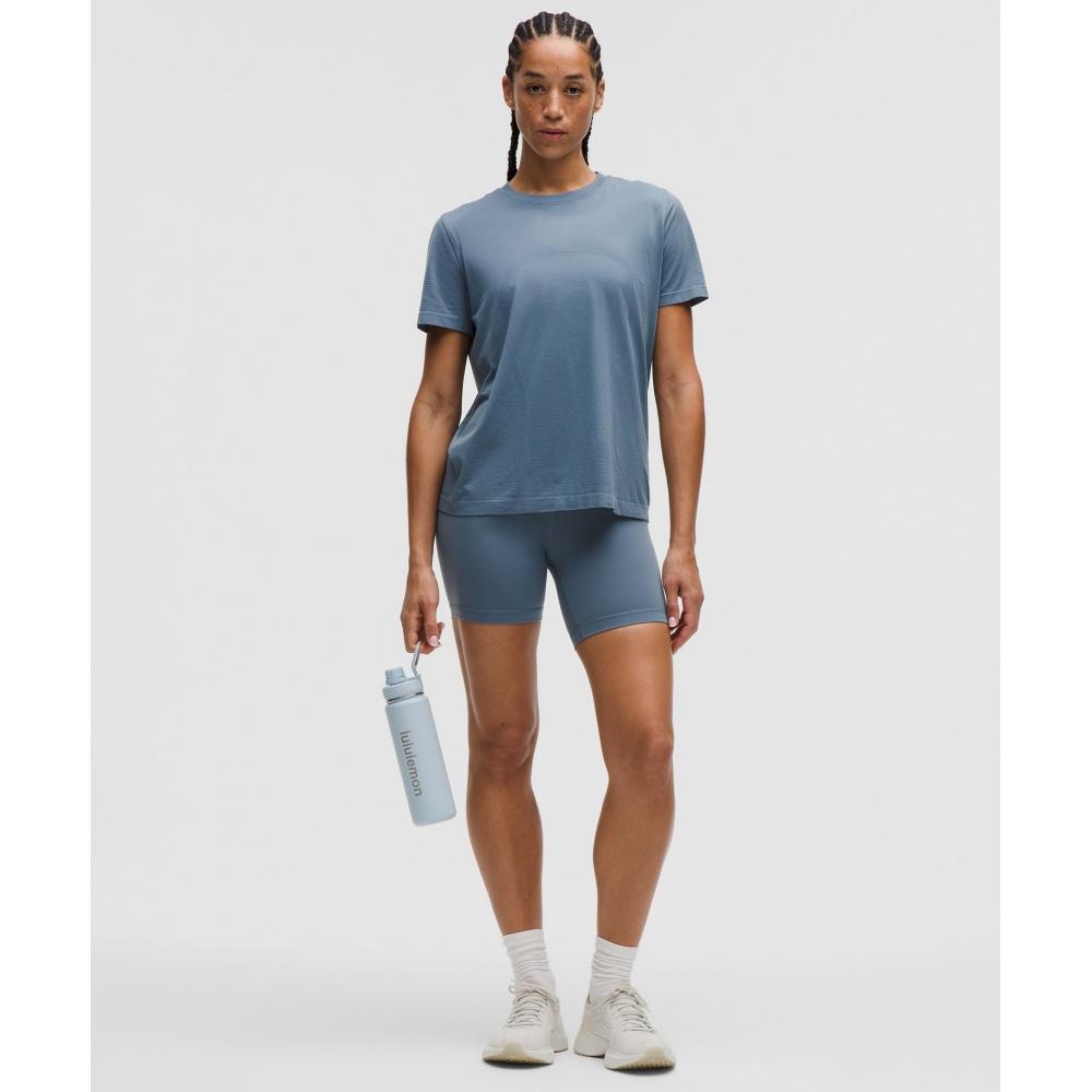 Lululemon Swiftly Relaxed Short Sleeve Shirt Hip Length  Updated Fit Steel Blue Steel Blue