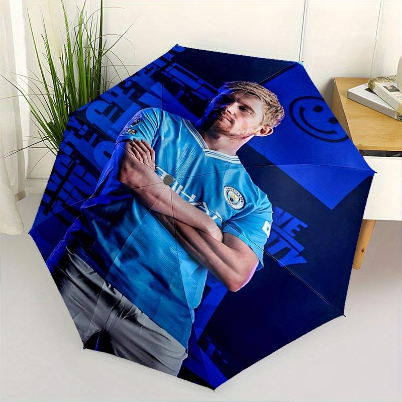 

Manchester City, Soccer Player Automatic Opening and Closing Umbrella, Compact Travel Umbrella, Lightweight and Portable, Suitable for Beach