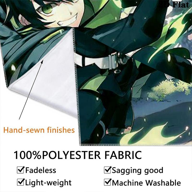 Seraph of the End Wall Tapestry Aesthetic Wall Hanging Printed Fabric Blanket Decorative Tapestries for Bedroom Living Room Home Decor