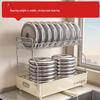 Modern Double-Tier Carbon Steel Dish Drying Rack