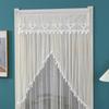 Breathable Lace Sheer Door Curtain Embroidered Door Drape Anti-mosquito Door Curtain  Summer