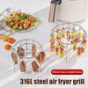 Air Fryer Stainless Steel Vertical Grill Rack Detachable String Grill Vertical Barbecue Skewer Bracket 24 Baking Needle