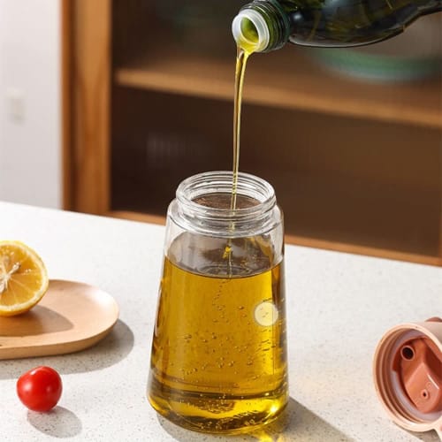 Huiyu Oil Bottle, Oil Pot, Soy Sauce Dispenser, Soy Sauce Bottle, Vinegar Bottle, Oil Dispenser, Seasoning Container, 550 ml, 1 Piece, Pink