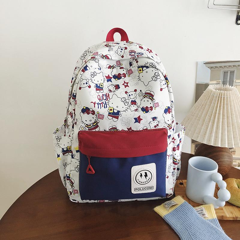 

Милый трендовый нишевый универсальный рюкзак в кампусном стиле с принтом граффити, студенческий, женский, легкий, большой вместимости