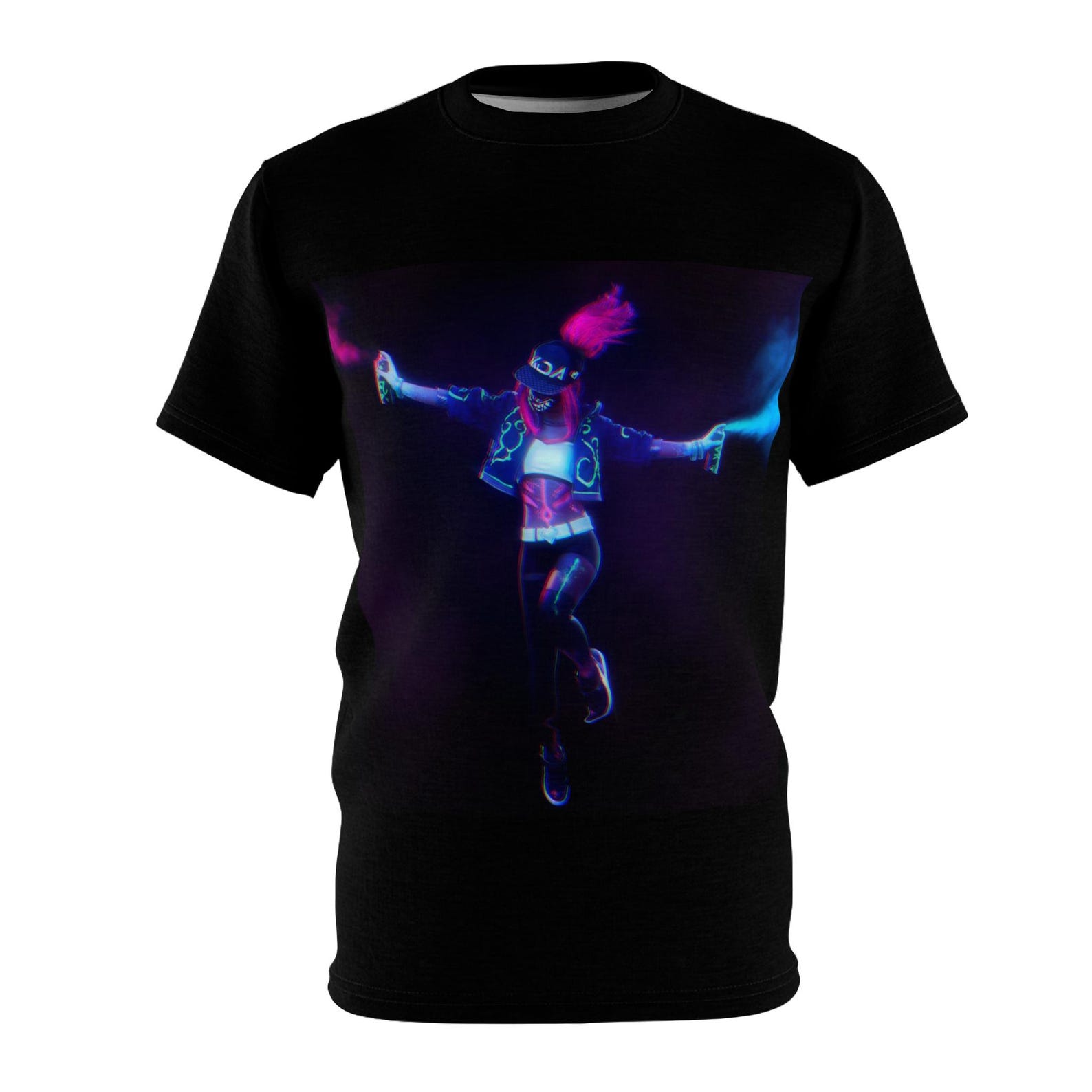 K/DA Akali Graphic T-Shirt, Neon Vibe Party Wear M