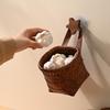 Wall Hanging Basket Boho Style Hand-Woven Hanging Storage Baskets Kitchen Ginger Garlic Scallion Egg Fruit Storage Box