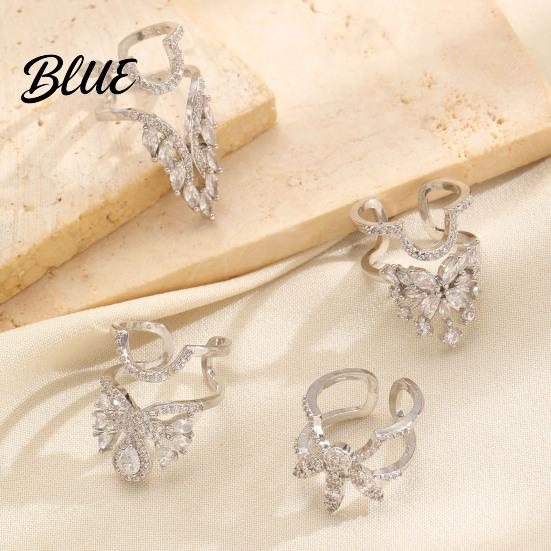 Luxury Nail Jewelry Ring 3D Butterfly Flower Wing Design Detachable