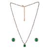Set collana di design Mangalsutra Estele in oro rosa con zirconi e smeraldo per donna