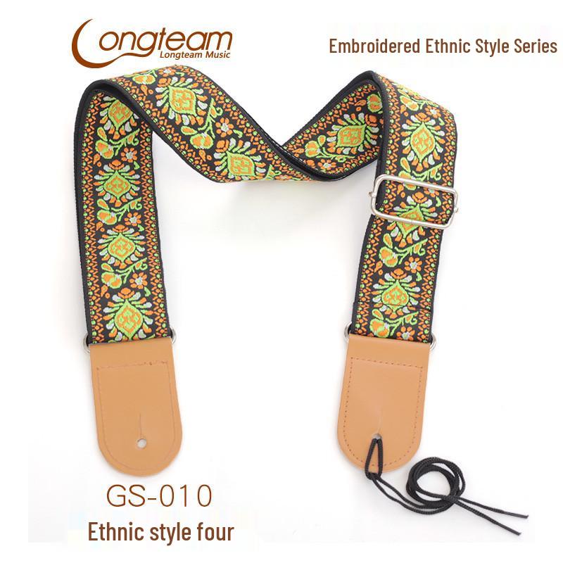Ethnic Style Embroidered Guitar Crossbody Shoulder Strap for Acoustic and Electric Guitars.