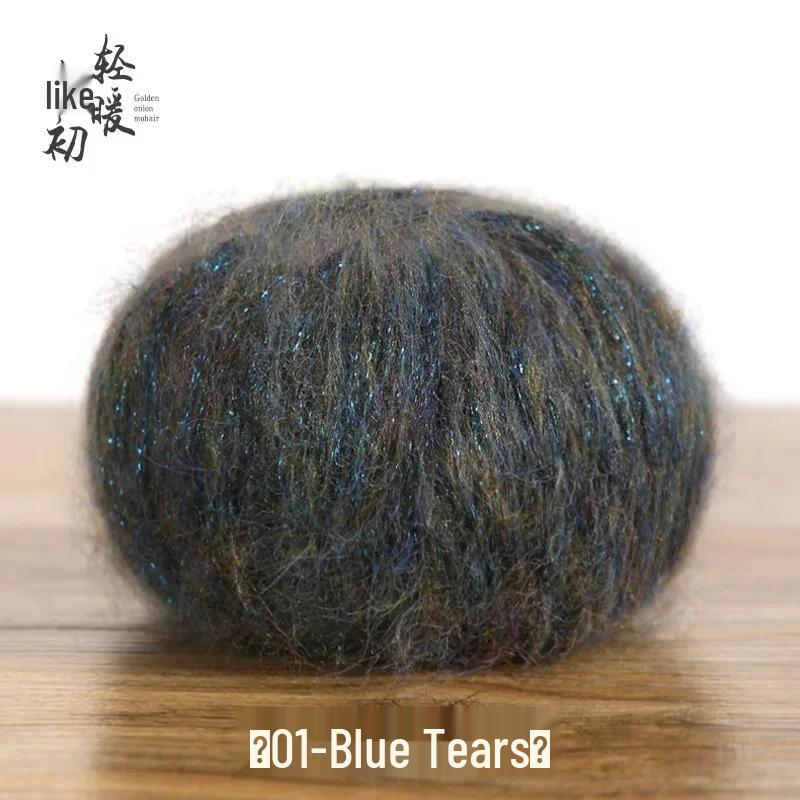 Hand-Knitted Glitter Mohair Wool Sweater and Scarf Coat