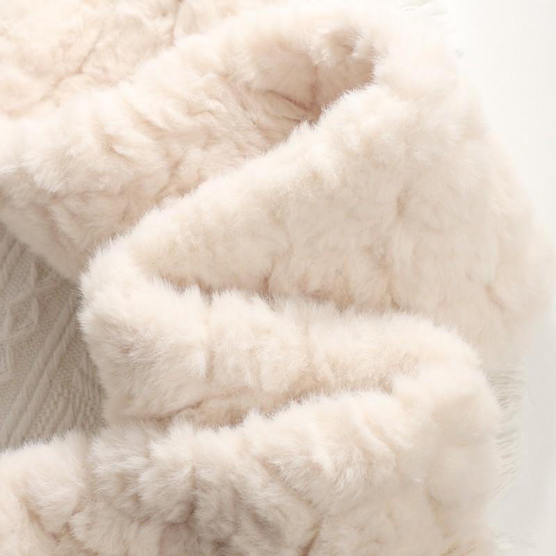 Womens Faux Rabbit Fur Scarf Cute Kitten Cross Thick Warm Neck Warmer Fashionable All-match