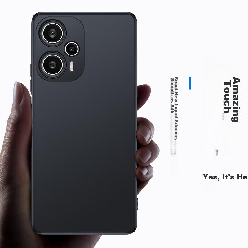 BIAZE Phone Case for Redmi Note12Turbo, Redmi Note12Turbo Full Protection Shockproof Ultra-Thin Heat Dissipation Frosted Liquid Soft Case JK298 Black