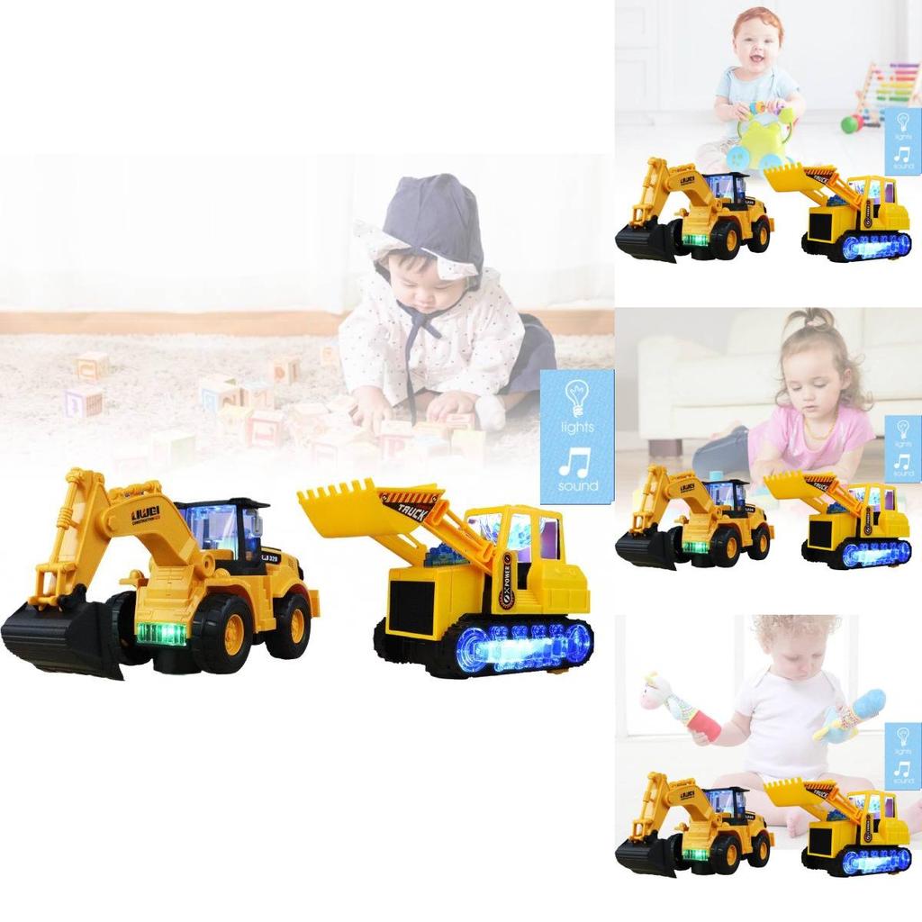 Colorful Electric Excavator Toy With Cool Lights And Music For Kids Fun Playtime