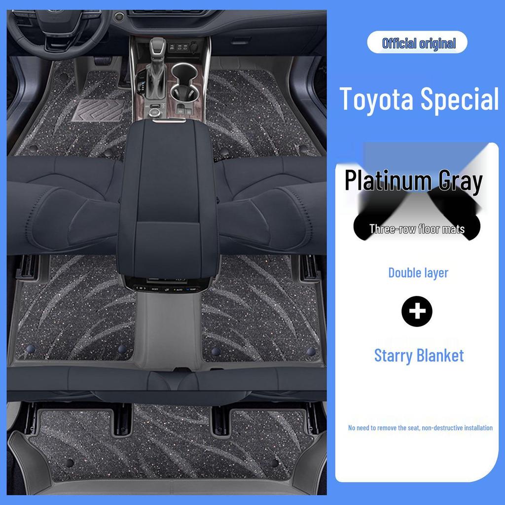 Odorless Leather Full Coverage Foot Mats for Toyota Highlander - Eco-Friendly Interior Protection.