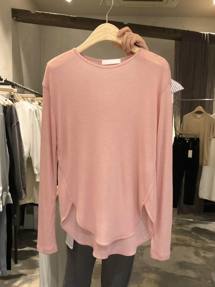 

European goods, foreign style outerwear tops, blouses 2025 spring and autumn new design sense loose thin long-sleeved white T-shirt women S белый