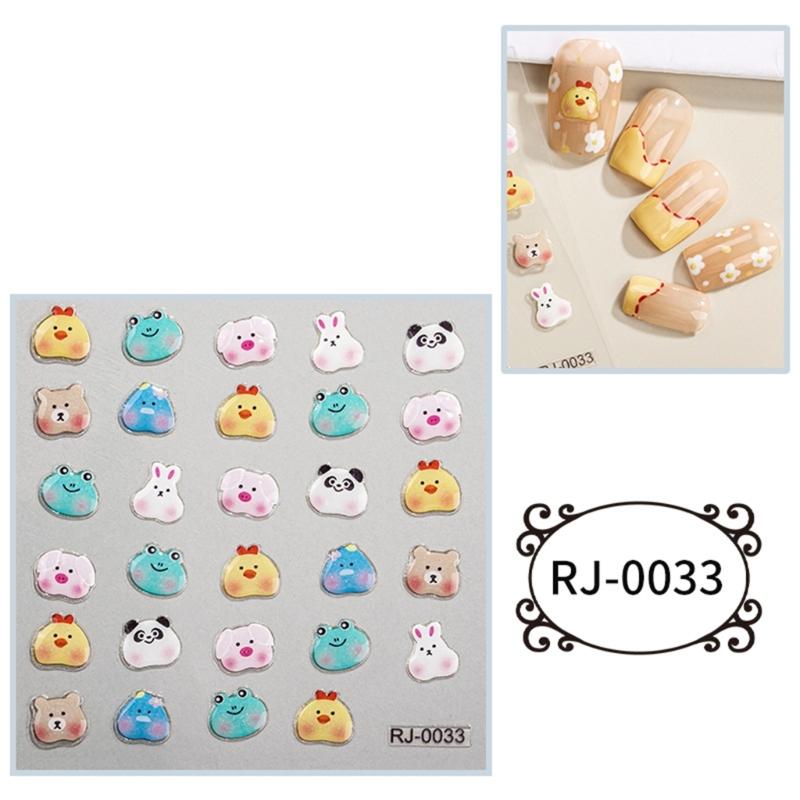 5D Cartoon Nagelsticker für Nagelkunst Geprägte Gravierte Nagelaufkleber Nagelzubehör Halloween Nageldekoration