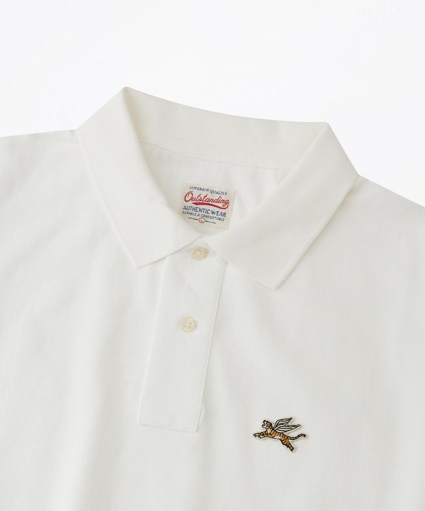 OUTSTANDING Mighty Tiger Pk Collar Tee_White