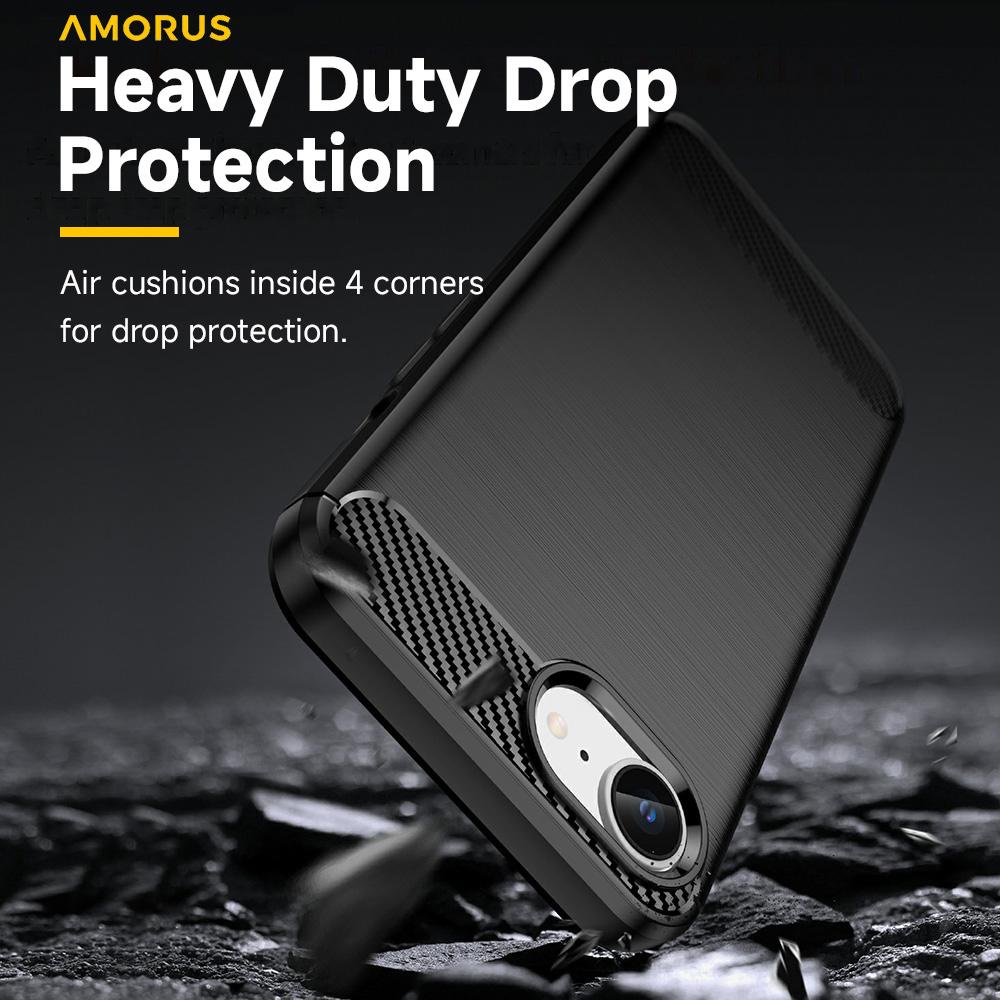 For iPhone 16e Case Carbon Fiber Texture Brushed Protective Phone Cover