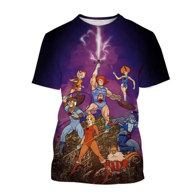 Summer Thundercats 3D Print T-Shirts Anime Streetwear Men Fashion Short Sleeve T Shirt O-Neck Male Tees Tops Clothing