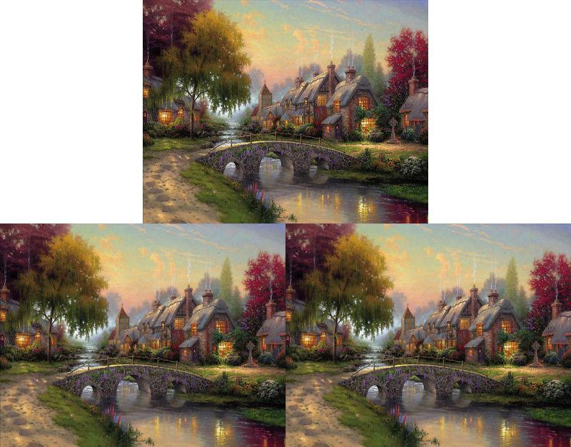 Elegant Cobblestone Bridge Wall Decor Exquisite Landscape Oil Painting Print On Canvas