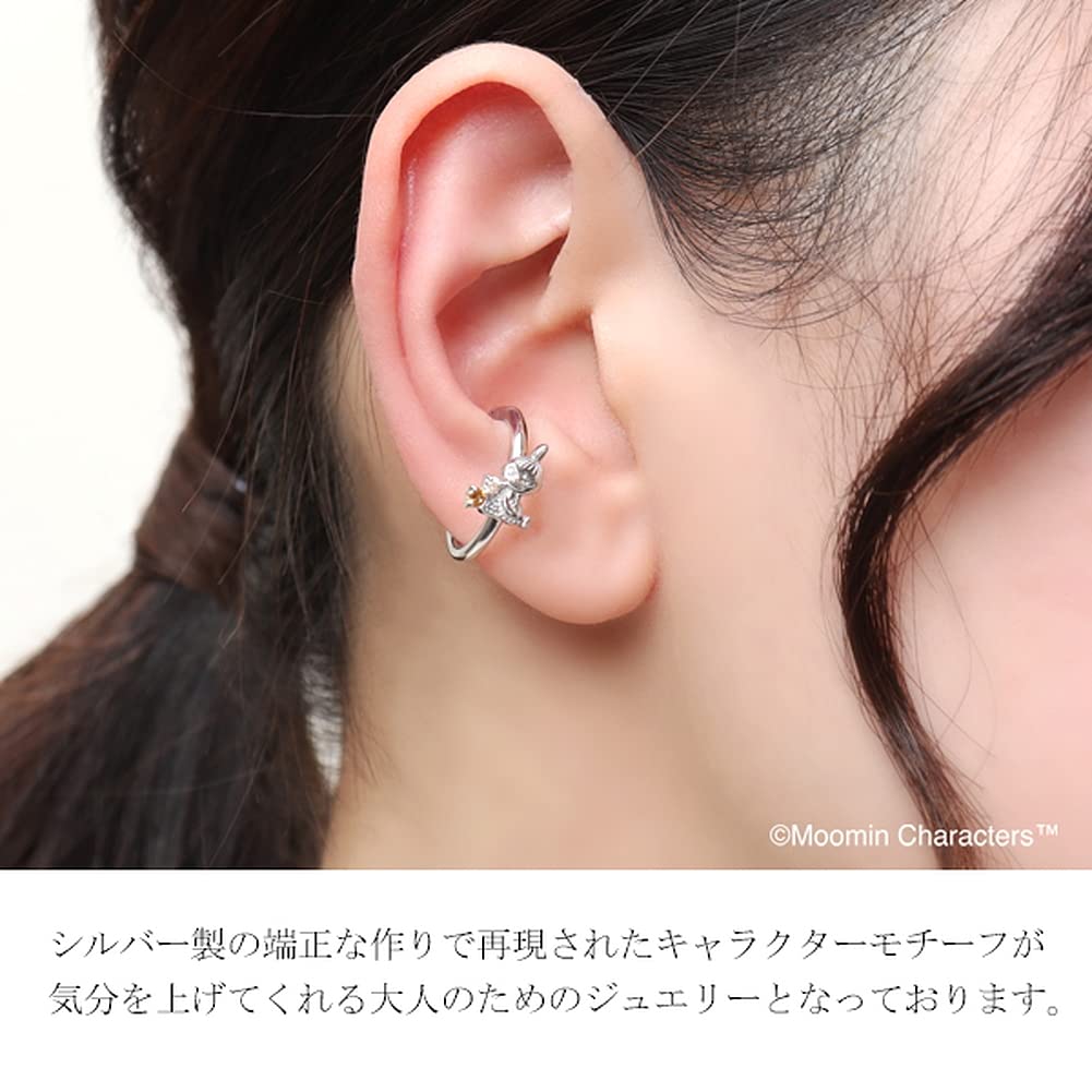 [Shinjuku Gin no Kura] Moomin Little My Ear Cuff (Single Ear) for Women, 925 Sterling Silver with Zirconia, Non-Pierced Earring, Official